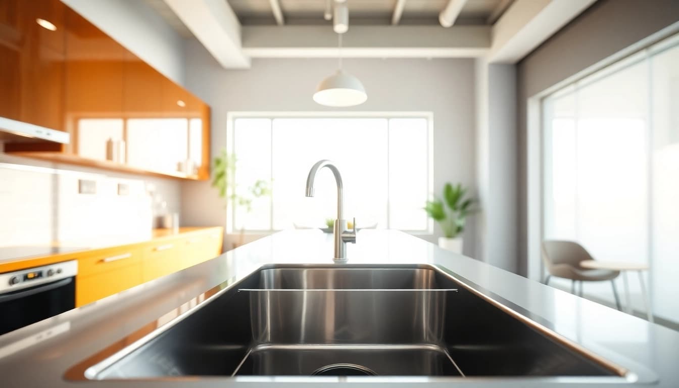 Installing a kitchen sink in stainless steel enhances the modern aesthetic of any kitchen.