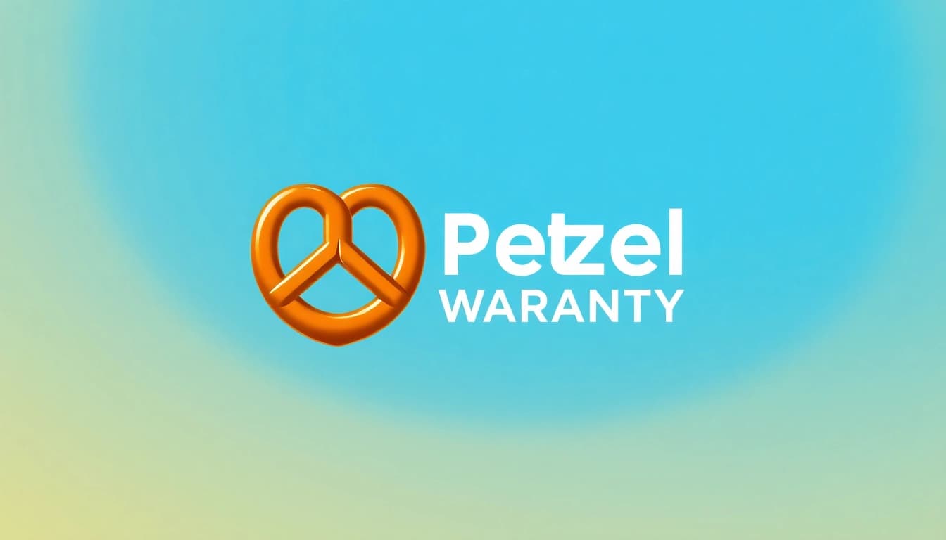 Highlight the significance of why Pretzel warranty with a professional logo design symbolizing protection and trust.
