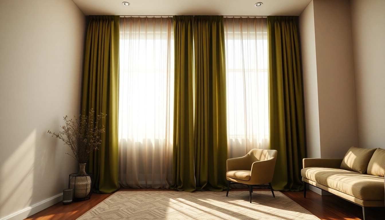 Fluweel stretch stof gordijnen in een elegante interieursetting die warmte en luxe uitstralen.