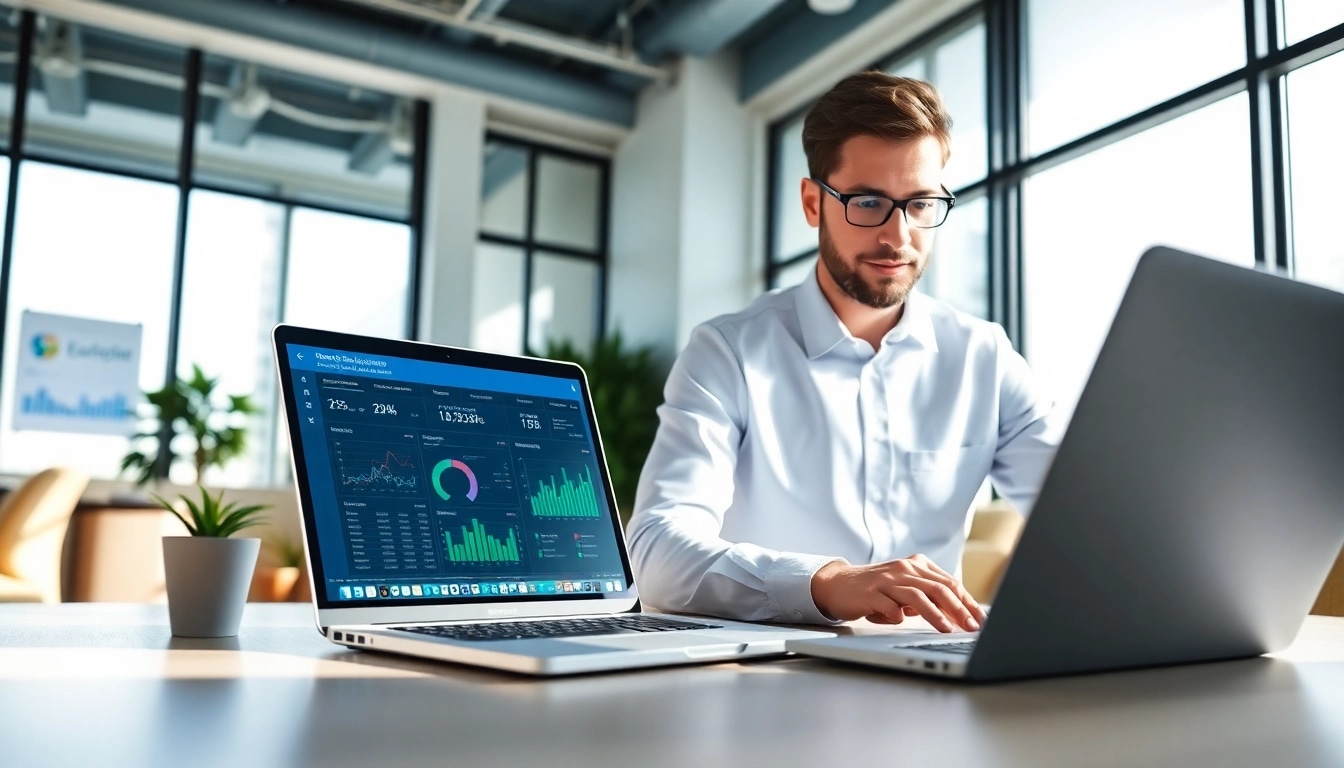 Utilizing the linkedin sales navigator scraper, a data analyst examines insights on a laptop.