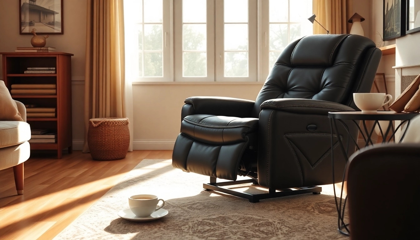 Experience the comfort of a lift recliner chair with heat and massage in a cozy living room.