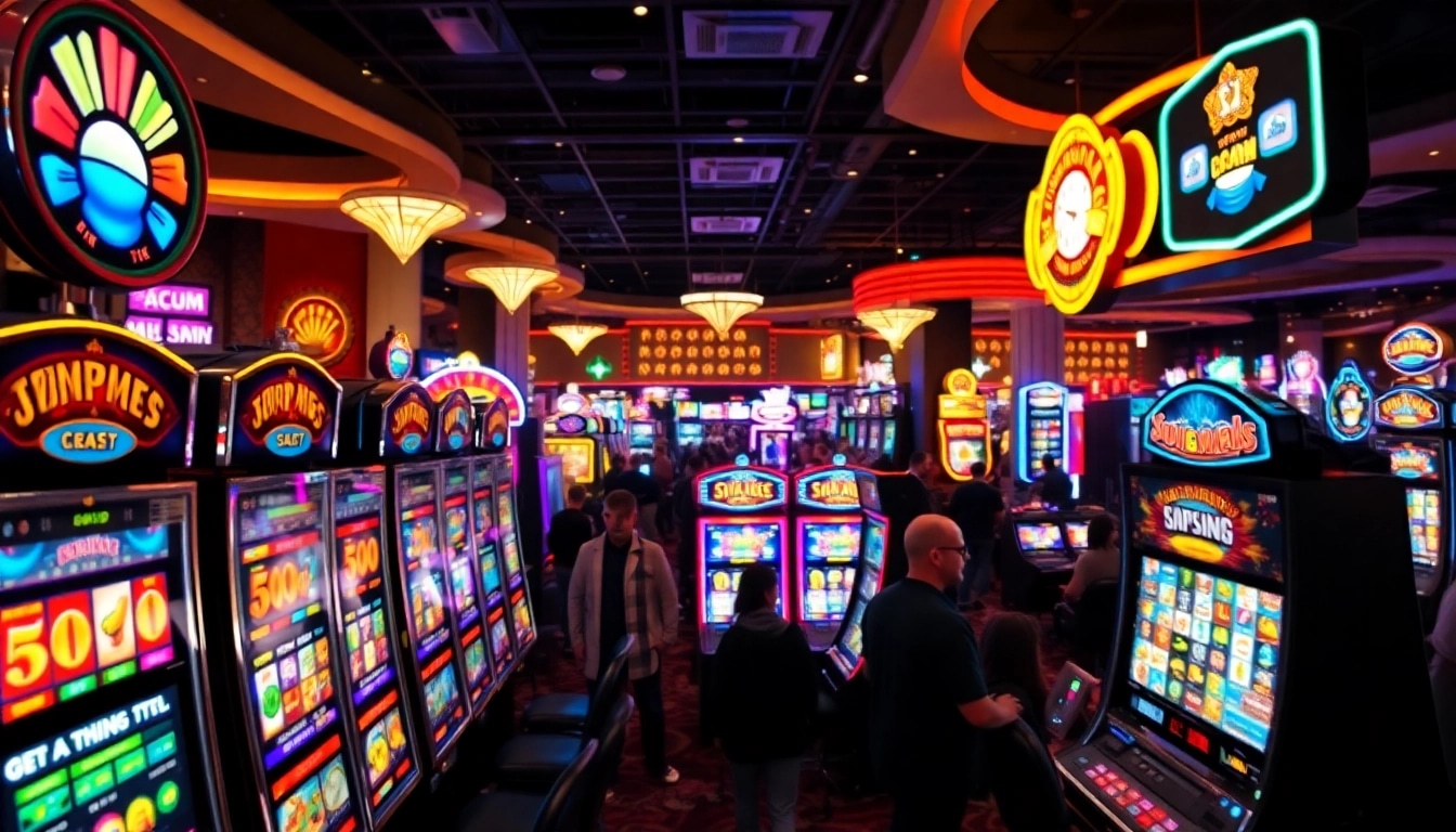 Menangkan jackpot dengan link igamble247 di slot machine yang berwarna-warni dan ramai.