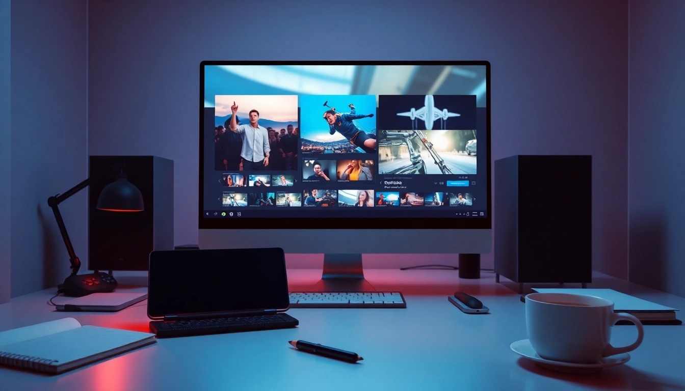 Video to prompt ai software displayed on a modern computer in a stylish workspace.