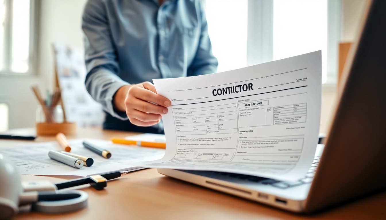 Submit a DAS 142 form for apprentice dispatch, showcasing professional contractor's workspace.