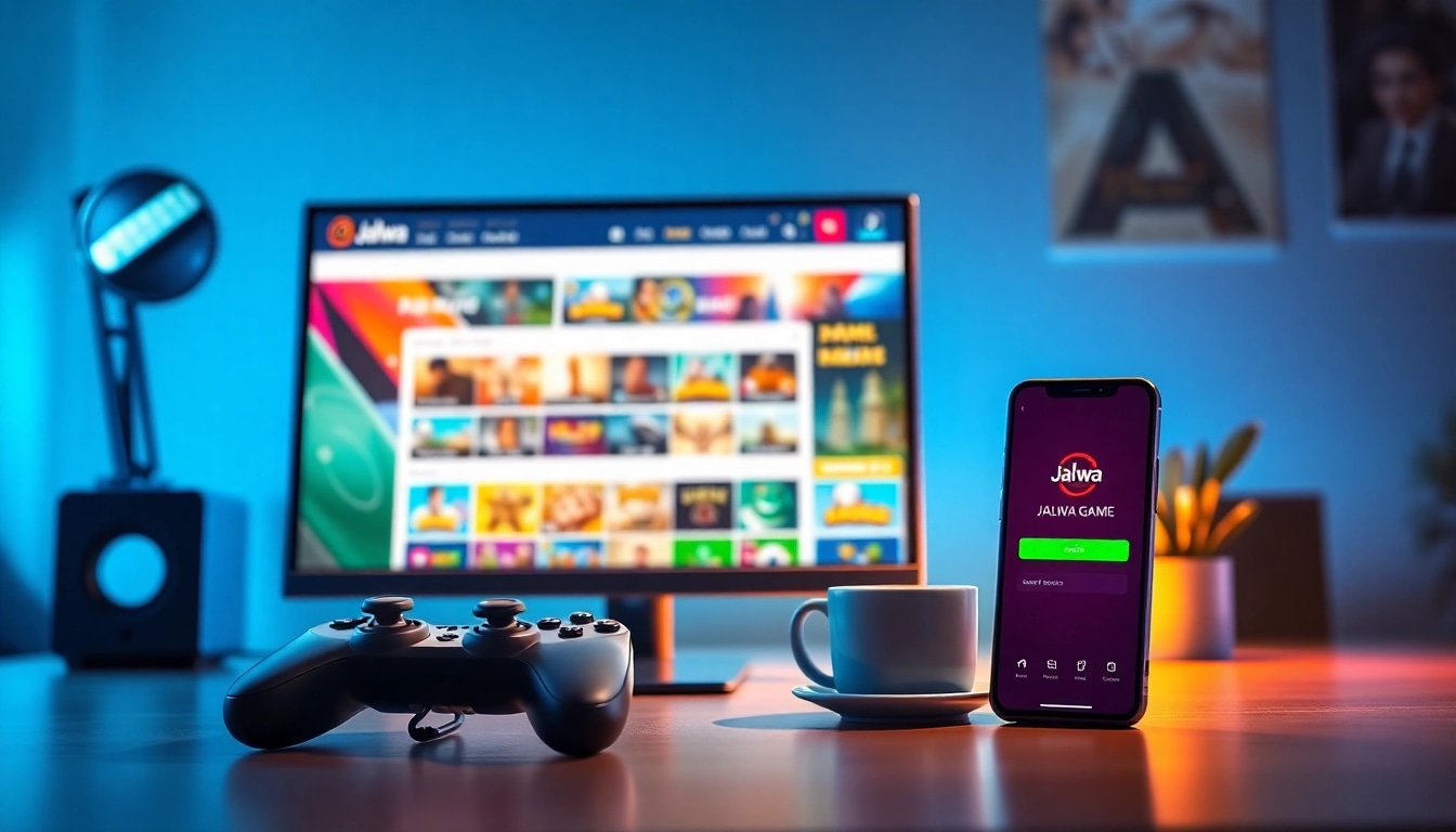 Jalwa Game online gaming interface showcased on desktop and mobile devices, inviting players to engage.