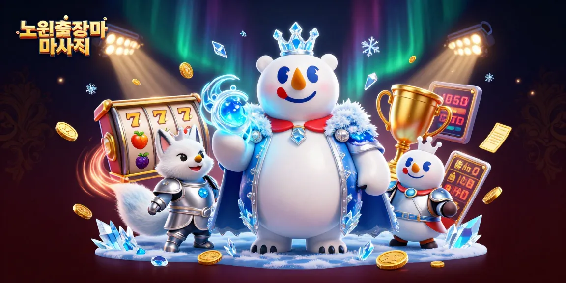 Experience winning strategies with 노원출장마사지 in a vibrant casino-themed 3D illustration.