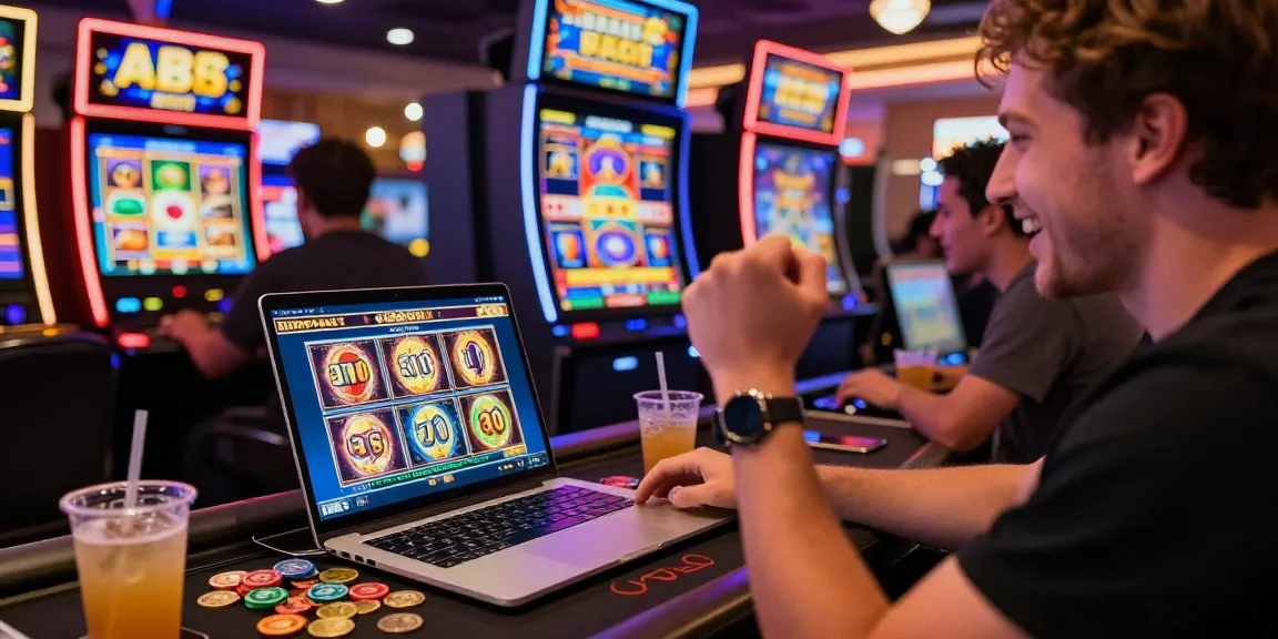 Exciting gaming scene showcasing bonus buy slots at chagency.co.uk with joyful players celebrating wins at virtual slot machines.