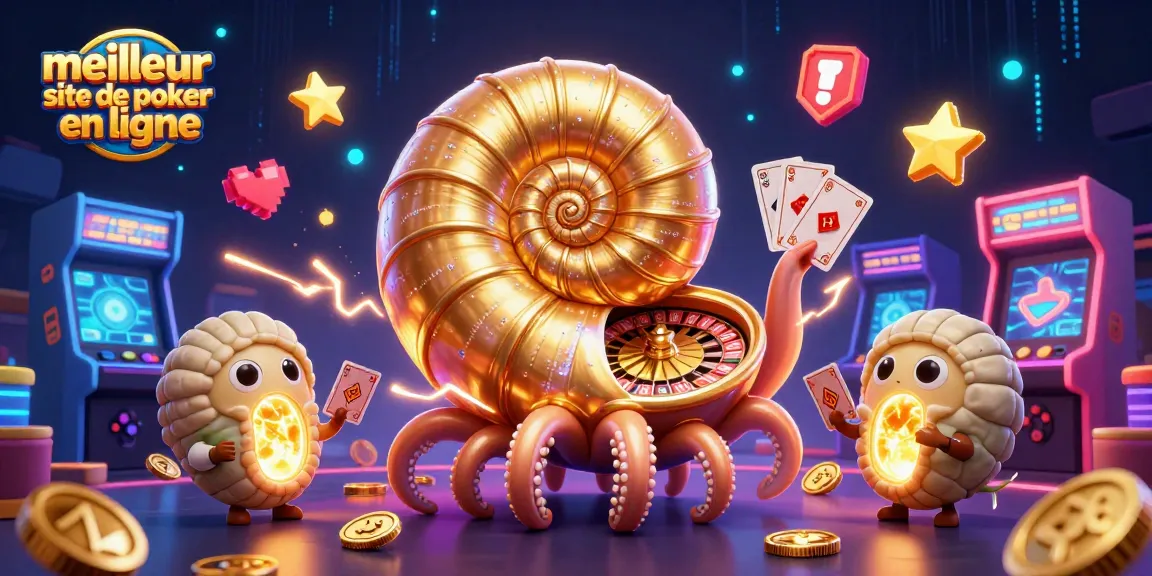 Les joueurs découvrent le meilleur site de poker en ligne avec des cartes et des jetons dans un décor de jeu animé.