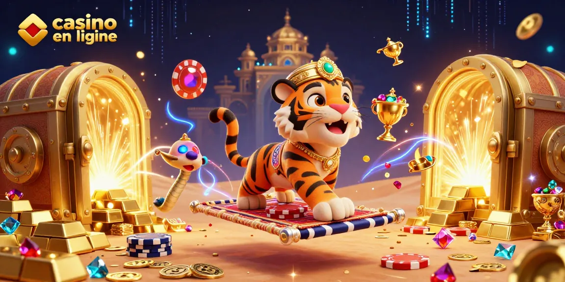 Jouez à des jeux de casino en ligne dans une scène magique touchant l'or et la richesse.
