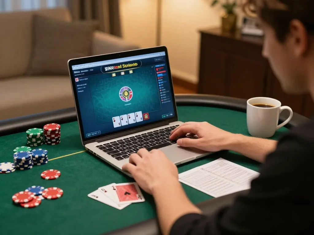 Engaging online gameplay at nhà cái 388bet with poker cards and chips on screen.