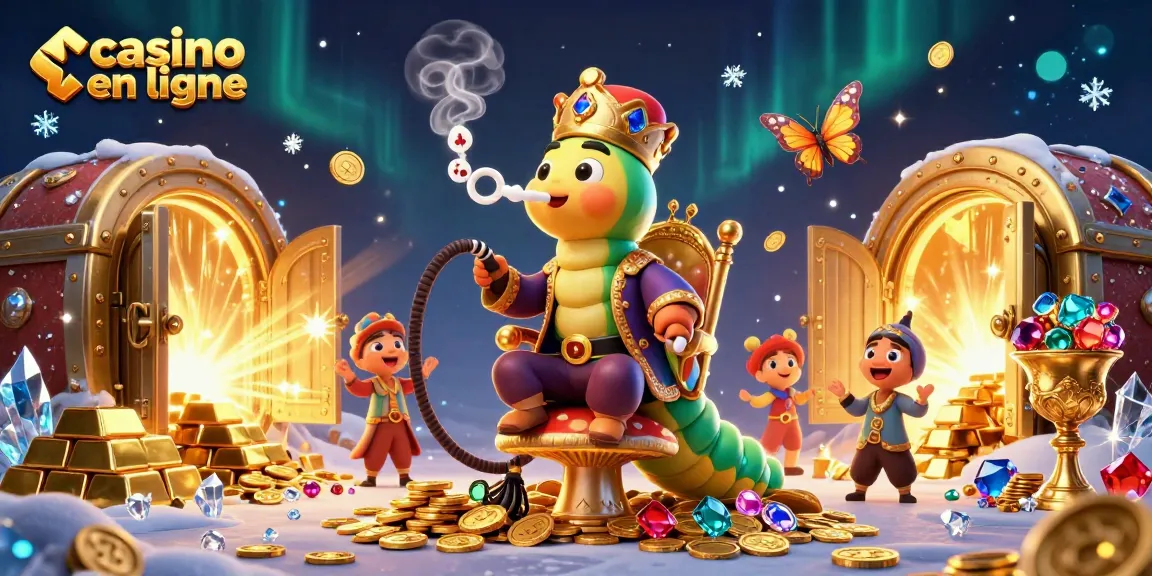 Jouez au casino en ligne avec ce décor fascinant de jeux et de trésors scintillants.