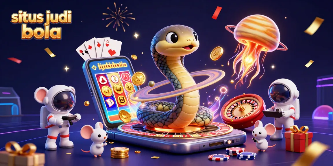 Experience the excitement at situs judi bola with cartoon characters in a dynamic casino scene.