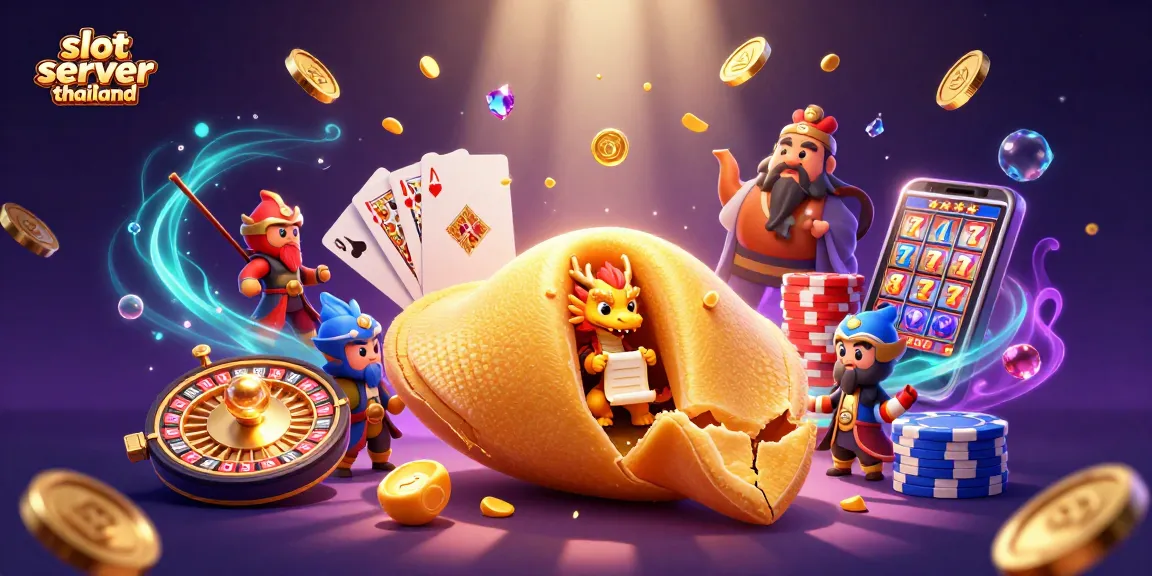 Experience excitement with slot server thailand as golden fortunes and gems fly around in a vibrant casino scene.