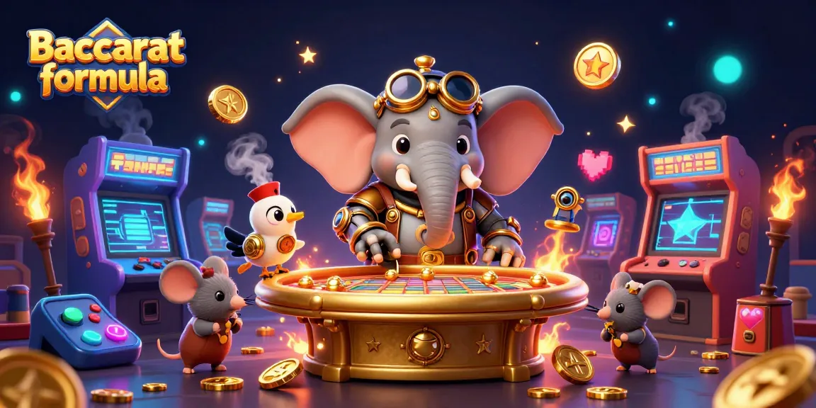 Engage in winning strategies with Baccarat formula using a vibrant 3D casino illustration.