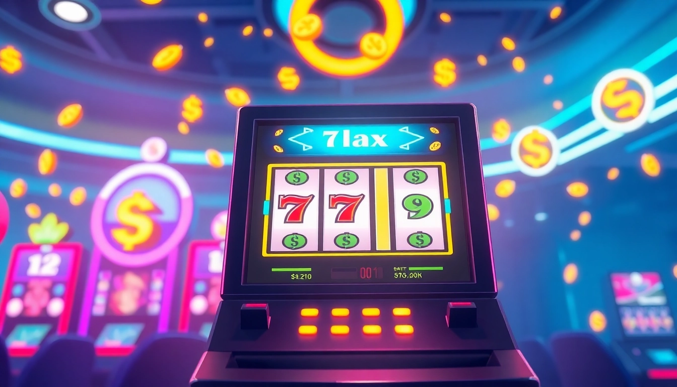 Mengakses slot deposit 1000 dengan fitur menarik dan simbol uang digital yang menyala.