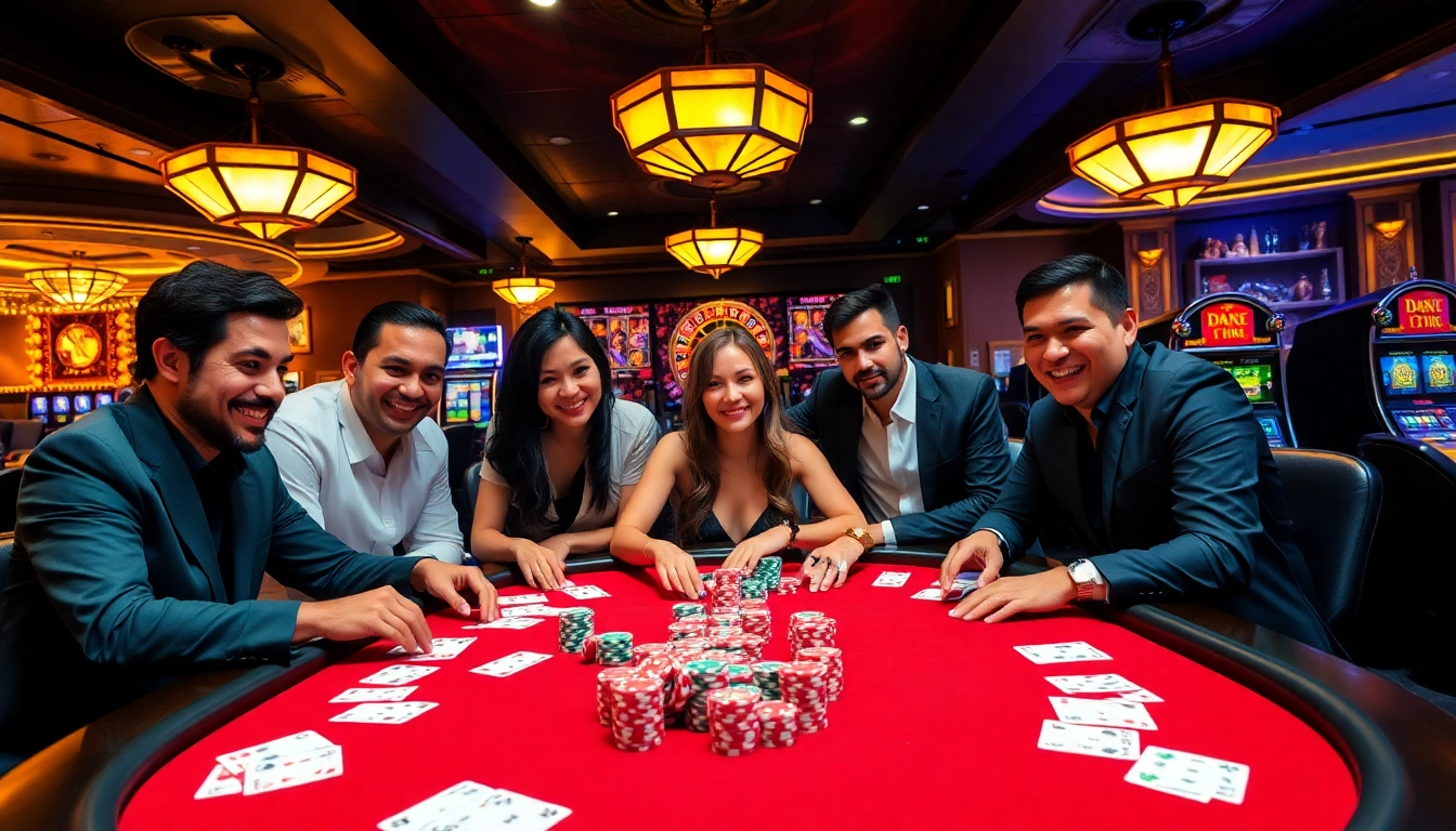 Experience the thrilling atmosphere of top club gambling with an exciting poker game, colorful chips, and strategic players.