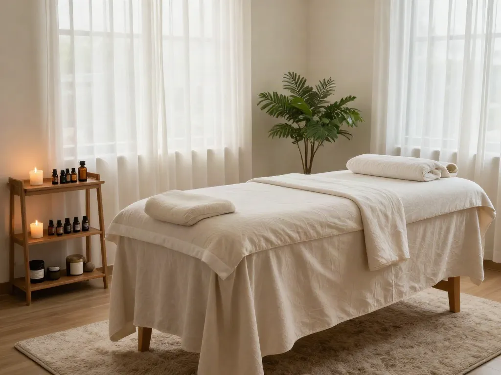 Relaxing 남양주출장마사지 room with soothing ambiance and essential oils.
