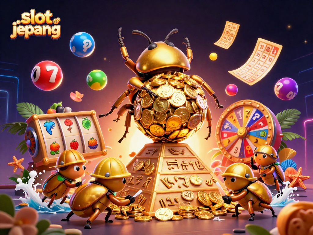 Experience winning with slot server jepang in a vibrant casino scene featuring golden coins and exciting gameplay elements.