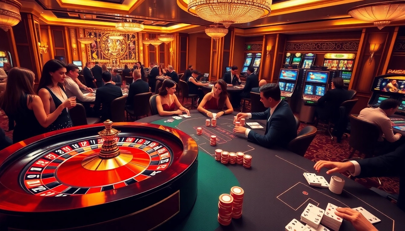 Players engage in thrilling casino action while experiencing indoxxi's luxurious gaming environment featuring poker and roulette.