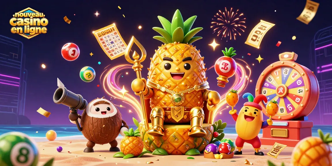 Illustration captivante d'un nouveau casino en ligne, avec des éléments festifs et ludiques.