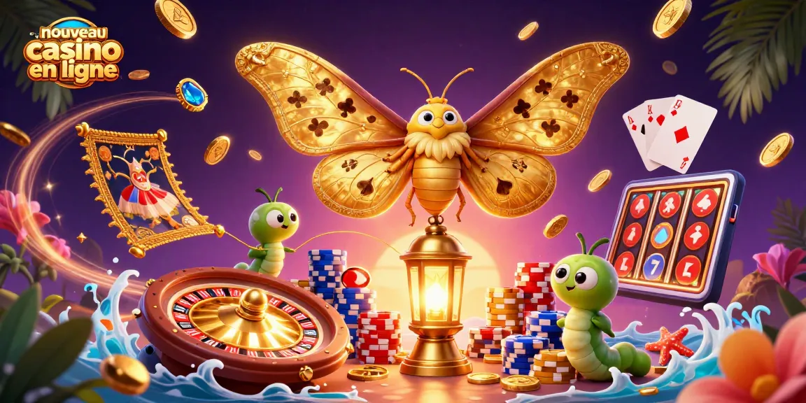 Plongez dans l'univers du nouveau casino en ligne avec des motifs de cartes et une scène de jeux captivante.