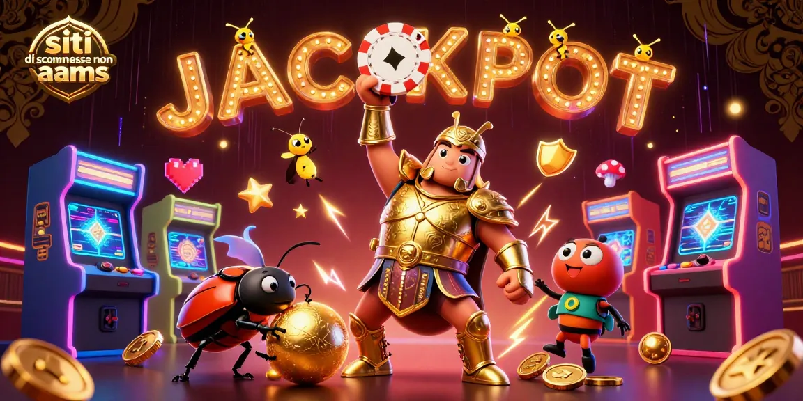 Scommetti sui siti di scommesse non aams con un eroe colorato in armatura e jackpot luminoso.