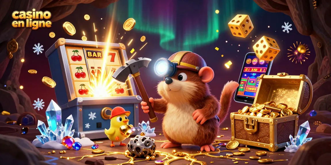 Exploration du casino en ligne avec un mole et un canari trouvant des trésors