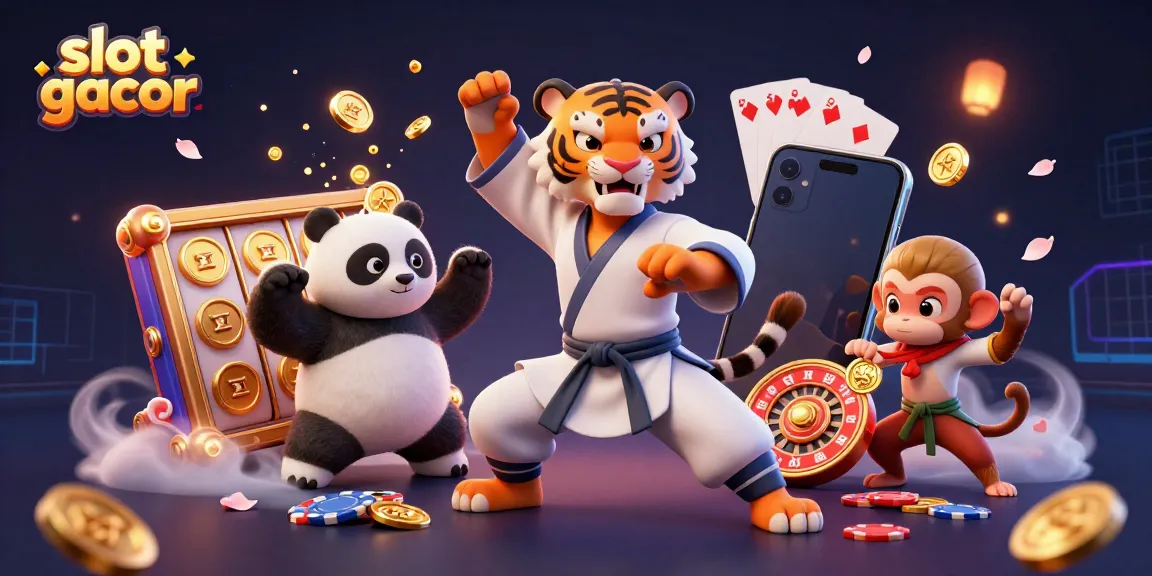 Spinning slot gacor dengan karakter khas kasino, menciptakan suasana menyenangkan bagi penjudi.
