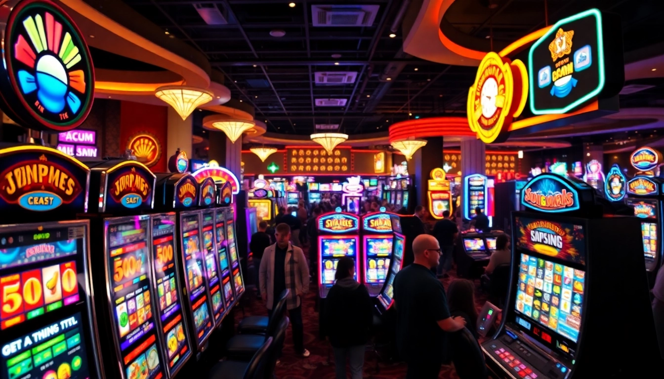 Menangkan jackpot dengan link igamble247 di slot machine yang berwarna-warni dan ramai.