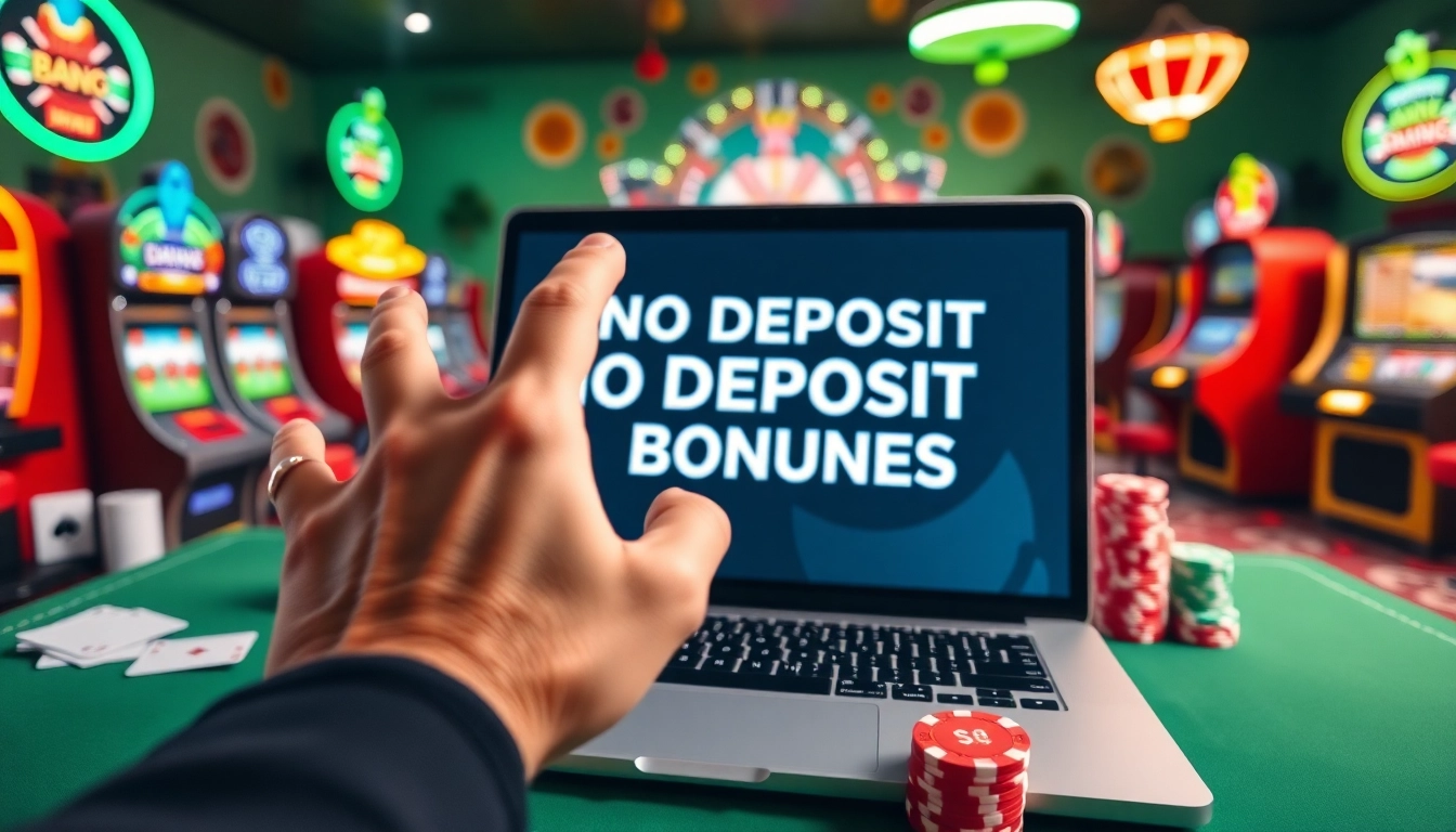 Engage with no deposit bonuses on an inviting online gambling screen.