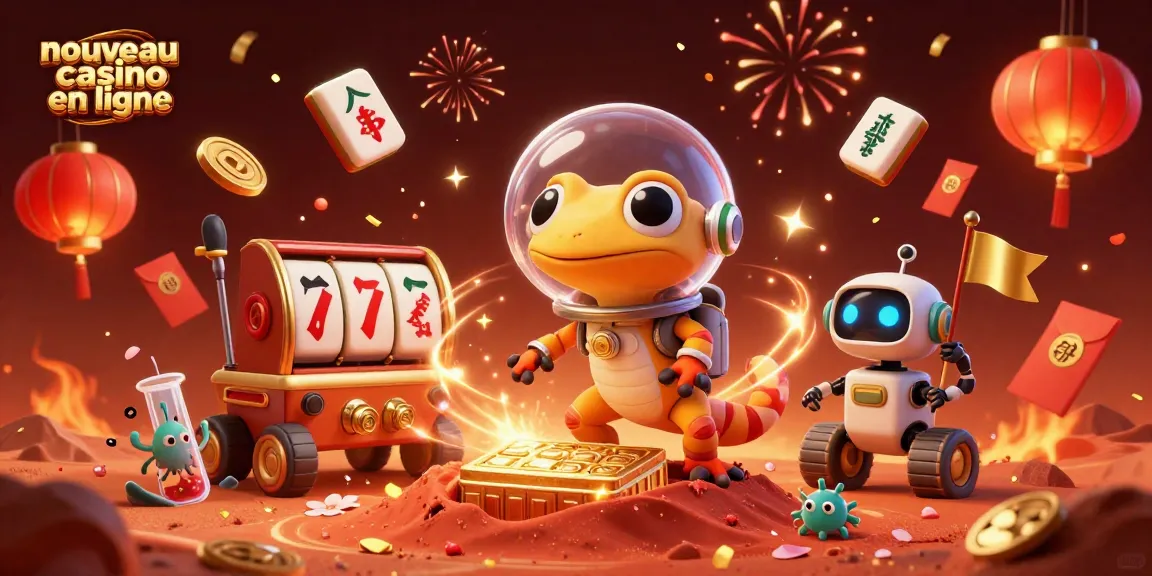 Un nouveau casino en ligne immersif avec un gecko martien et des éléments festifs, offrant une expérience de jeu unique.