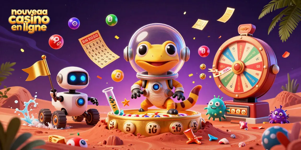 Venez découvrir le nouveau casino en ligne avec un gecko martien et une ambiance festive de loterie.