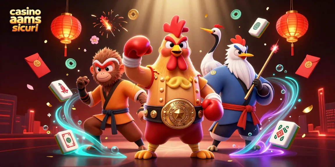 Crea giocate vincenti nei casino non AAMS sicuri con un gallo combattente e maestri delle arti marziali.
