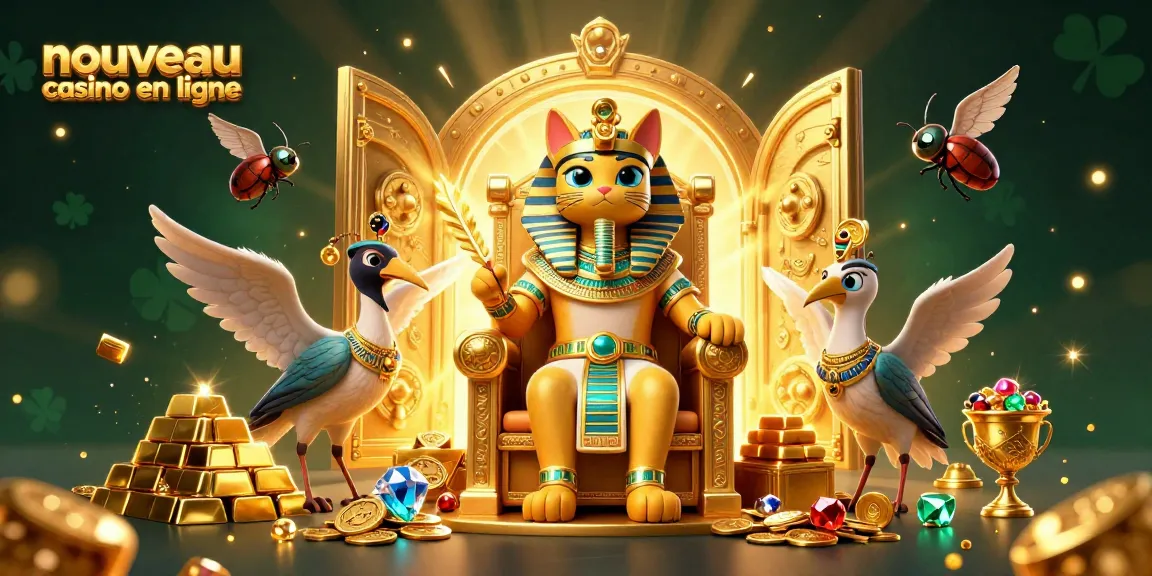 Découvrez les trésors d'un nouveau casino en ligne avec le pharaon égyptien et ses compagnons.