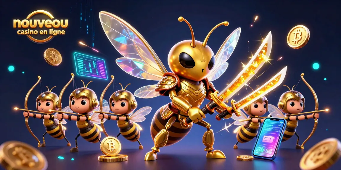 Profitez des jeux du nouveau casino en ligne avec une illustration captivante des personnages en action.