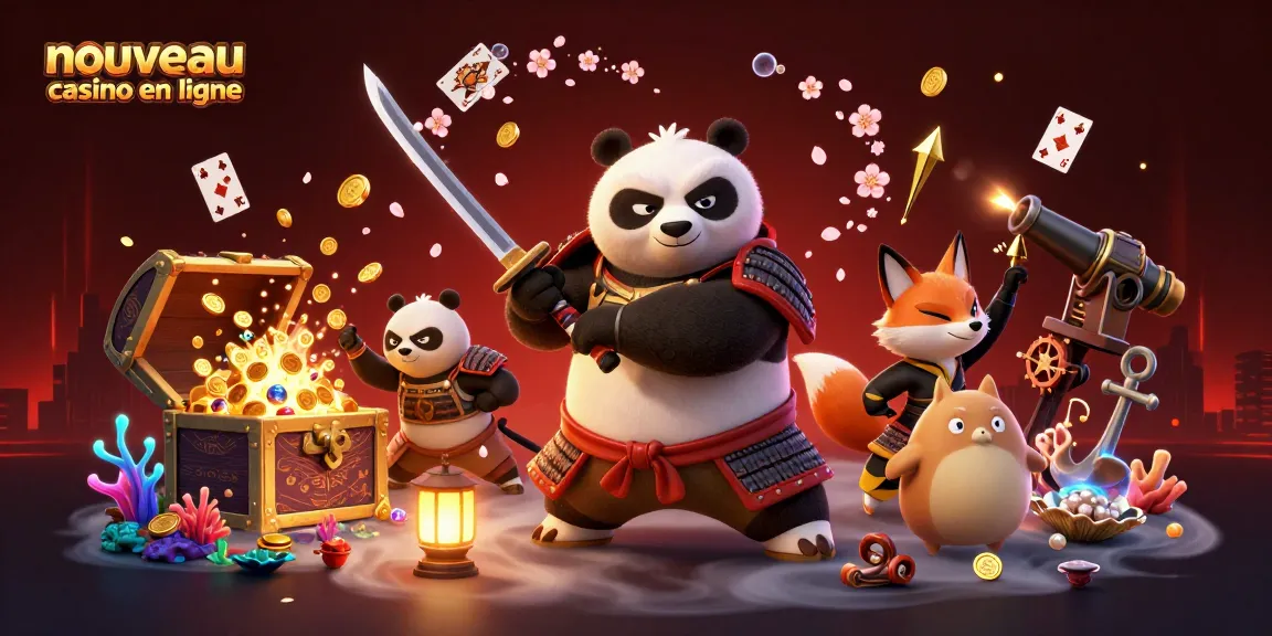Explore le nouveau casino en ligne avec des personnages animés dans une scène riche en détails.