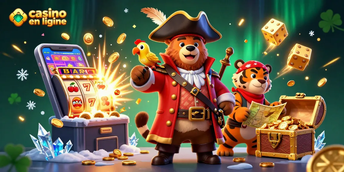 Explorez l'univers du casino en ligne avec des personnages colorés et des machines à sous captivantes.