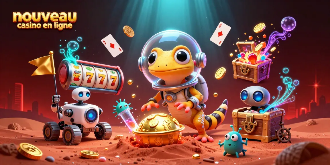 Illuminez votre expérience avec un nouveau casino en ligne grâce à une illustration de jeux de casino sur Mars.