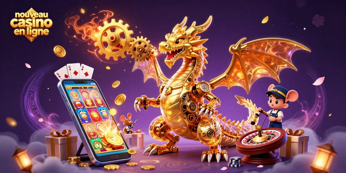 Découvrez le nouveau casino en ligne avec un dragon mécanique et des jeux captivants autour.