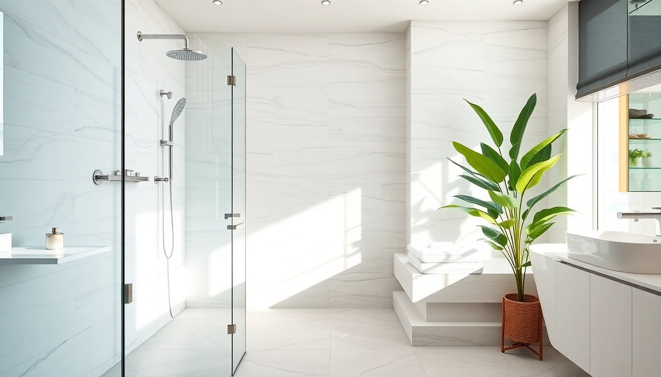 Experience elegant showers Australia in a beautifully designed bathroom with modern fixtures and serene textures.
