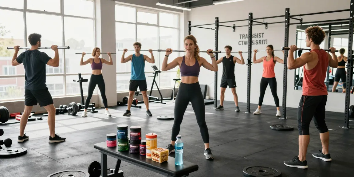 Pharmaqo Shop athletes training together in dynamic fitness environment.