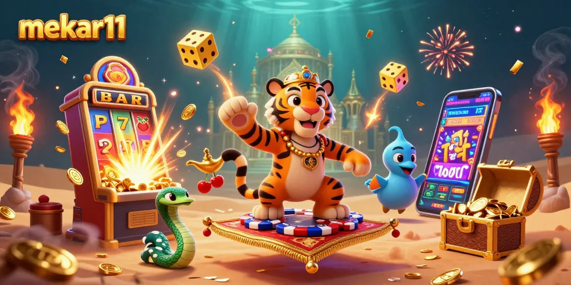 Experience the thrill of winning at mekar11 with 3D slot machines and vibrant casino elements.