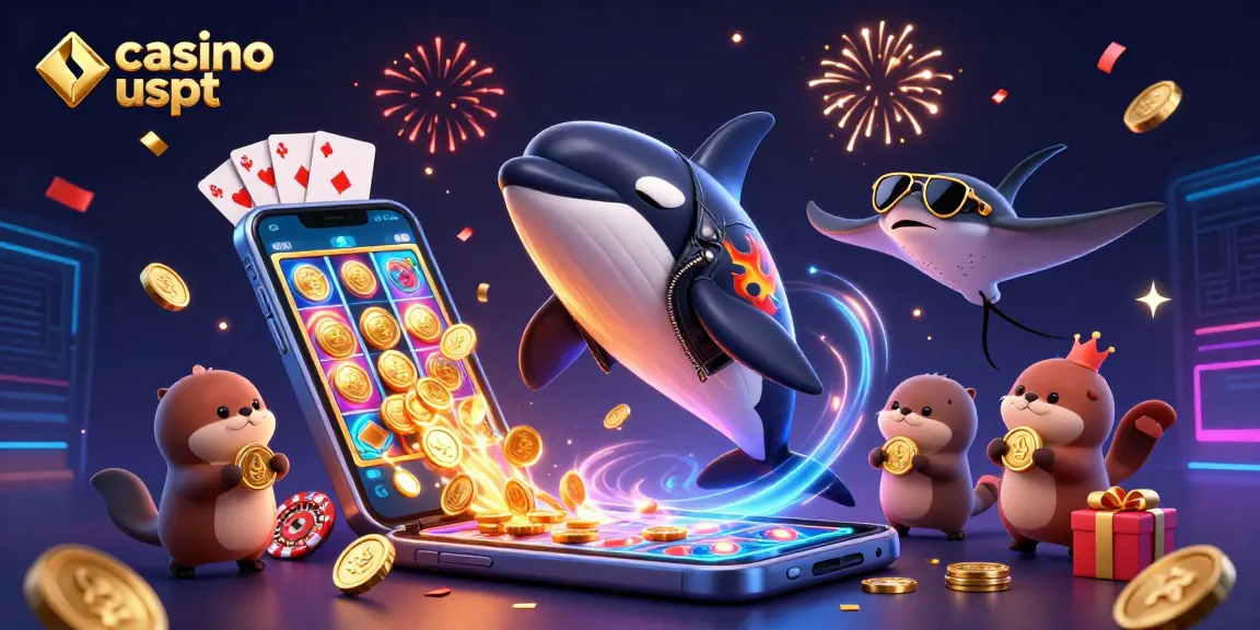 Gioca emozionanti slot machine in un casino usdt con orche e creature marine ricche di monete d'oro.