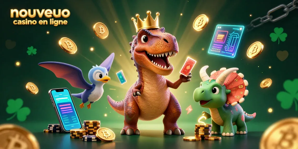 Jouez au nouveau casino en ligne avec une illustration dynamique de personnages 3D amusants.