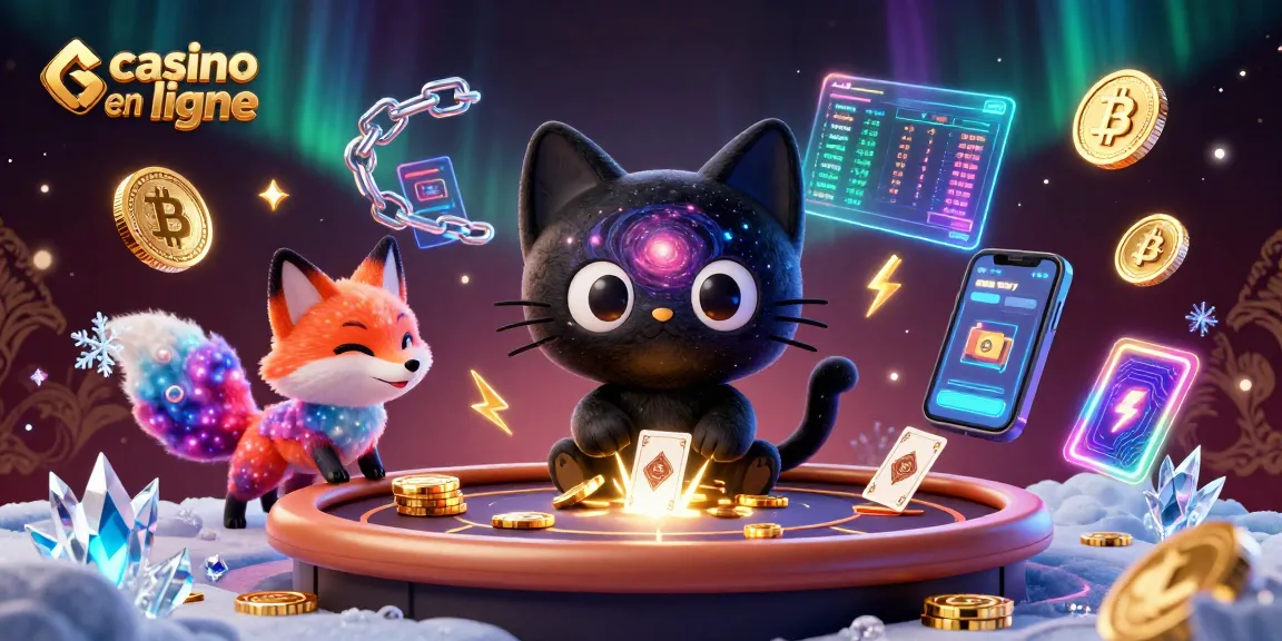 Gagnez avec des jeux de casino en ligne grâce à une illustration imaginative d'un chat noir de trou noir en action.