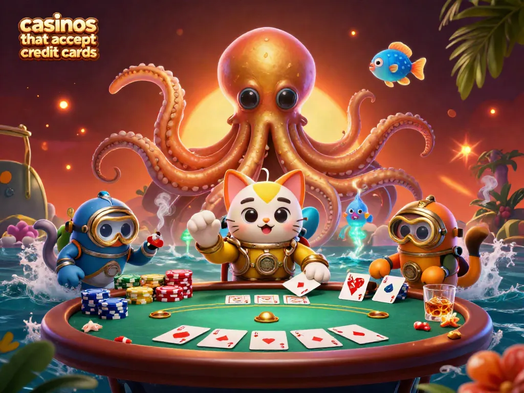 Experience the excitement of casinos that accept credit cards with a dynamic underwater scene.