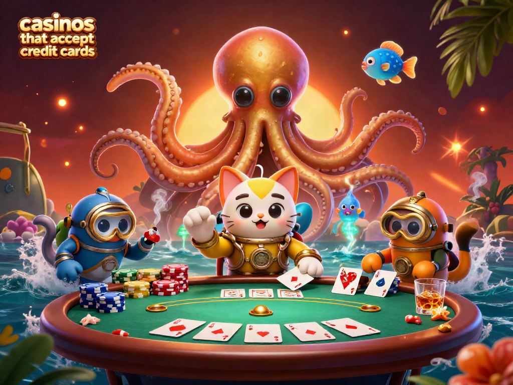 Experience the excitement of casinos that accept credit cards with a dynamic underwater scene.