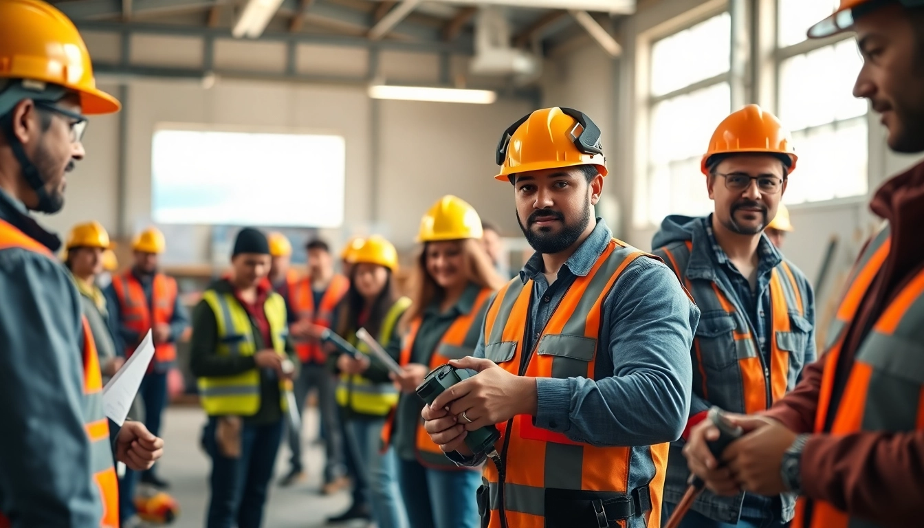 Enhancing skills through hands-on construction training with a diverse group in a workshop environment.