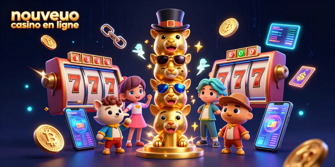 Vibrez avec du nouveau casino en ligne : totem coloré entouré de jetons et machines à sous dynamiques!