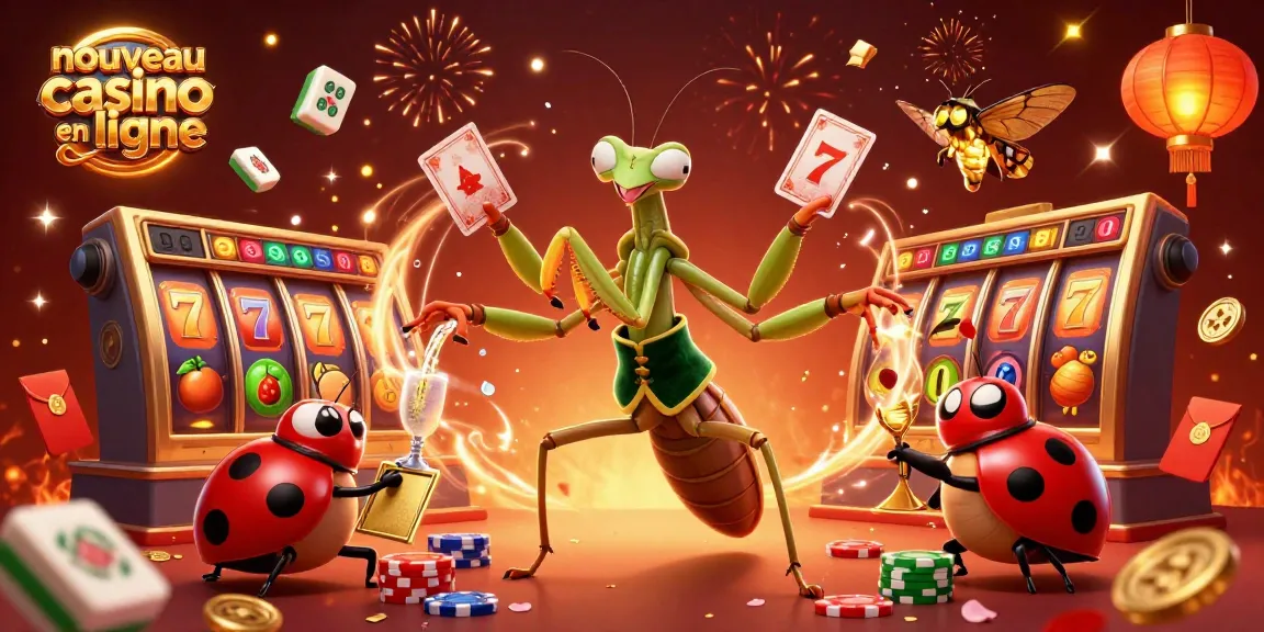 Jouer aux machines à sous dans un nouveau casino en ligne avec une ambiance festive et colorée.